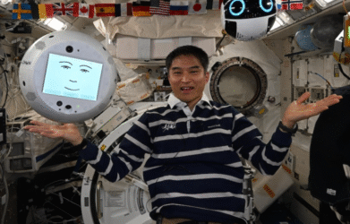 AI-Controlled Robots Play Hide and Seek in Space