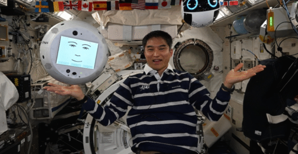 AI-Controlled Robots Play Hide and Seek in Space