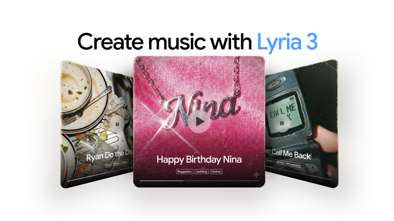 Use Lyria 3 to create music tracks in the Gemini app