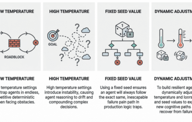 Why Agents Fail: The Role of Seed Values and Temperature in Agentic Loops