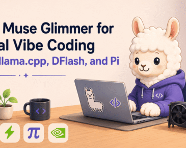 Run Muse Glimmer for Local Vibe Coding with llama.cpp, DFlash, and Pi