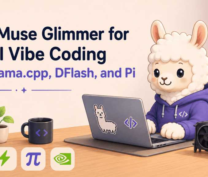 Run Muse Glimmer for Local Vibe Coding with llama.cpp, DFlash, and Pi